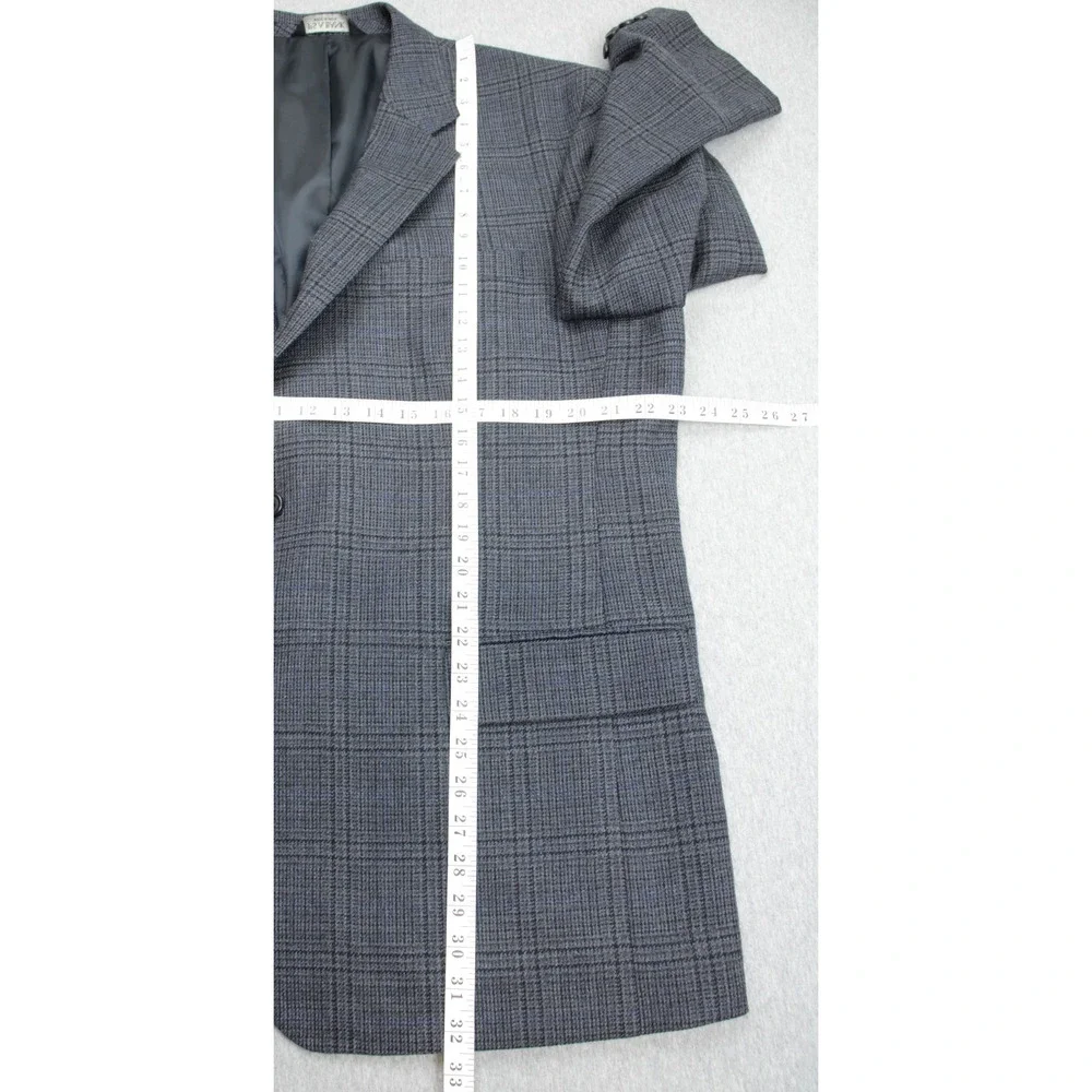 Jos‎ A Bank Blazer Mens 46R Gray Plaid 100% Wool 2 Button Single Breast